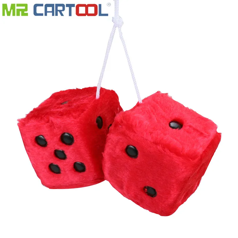 Mr Cartool 2 шт. плюшевые кости Craps JDM задний вид зеркало автомобиля Кулон подвески