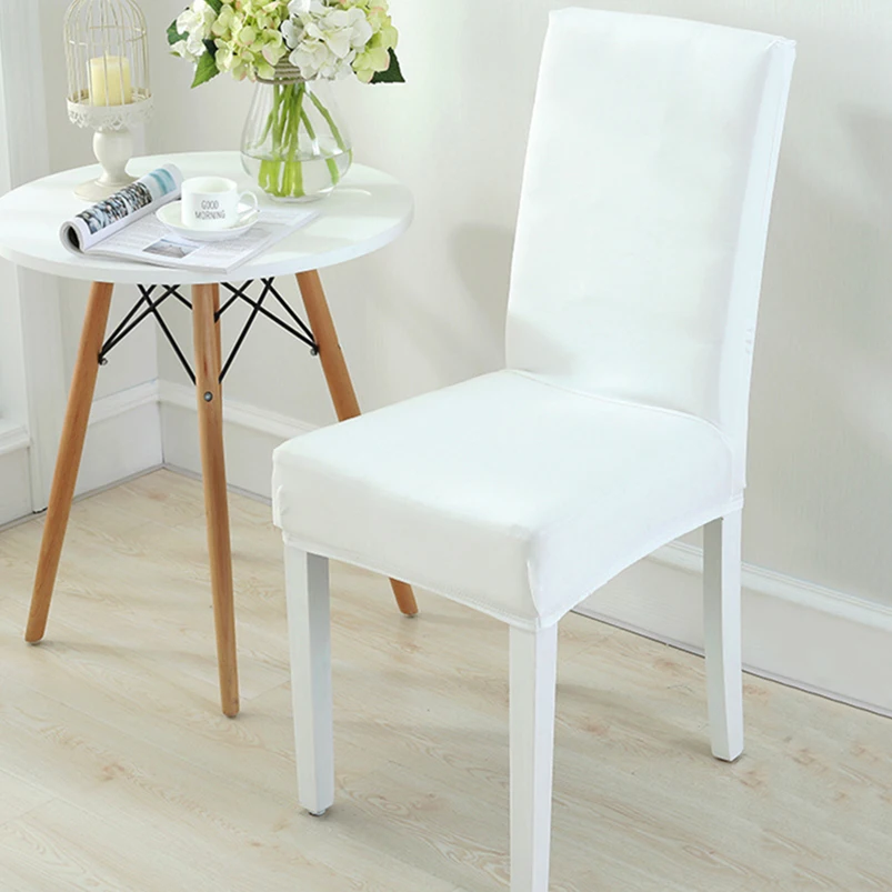 

Solid Chair Covers Spandex Wedding Chair Cover Stretch Elastic Dining Seat Covers for Modern Folding Computer Chairs Office