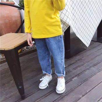 

Spring 2019 New Children ants baby Boys Girls Hole Cowboy Pants Korean Loose Jeans Kids Clothing