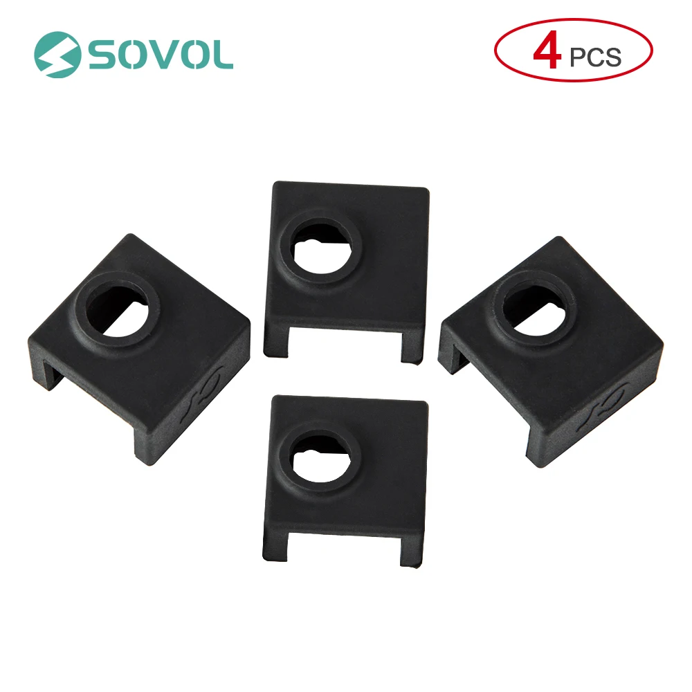 

4pcs 3D Printer Parts Heater Block Silicone Heater Protect Silicone Cover for Creality CR-10 Mini S4,S5 Ender 3 MK7/MK8/MK9