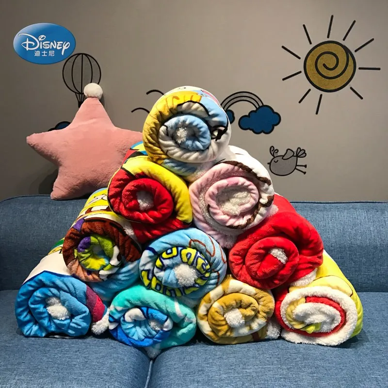 Одеяло disney Mickey mouse из кораллового флиса с шерпой и подложкой, 100x140 см, покрывало для малышей, детей, на кровать, кроватку/диван, осенне-зимнее одеяло