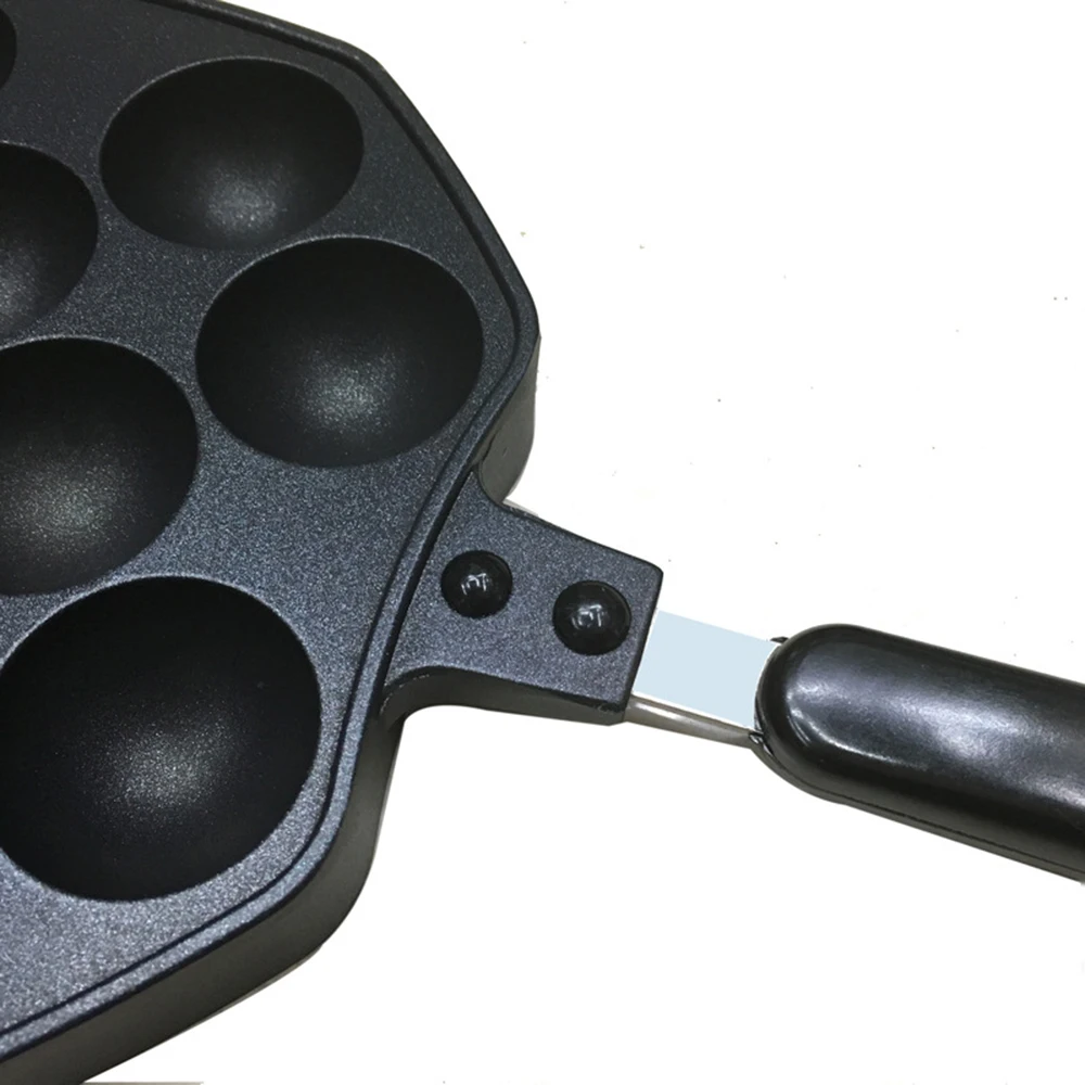 12 отверстий из алюминиевого сплава Takoyaki Pan устройство для приготовления такояки черный Chibi Maruko машина формы для выпечки сковорода Осьминог машина для выпечки