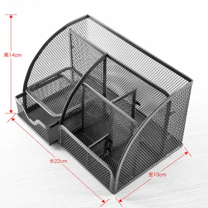 Модный черный металлический держатель для ручек, настольный органайзер, многофункциональные офисные аксессуары, стационарный Органайзер - Цвет: Black