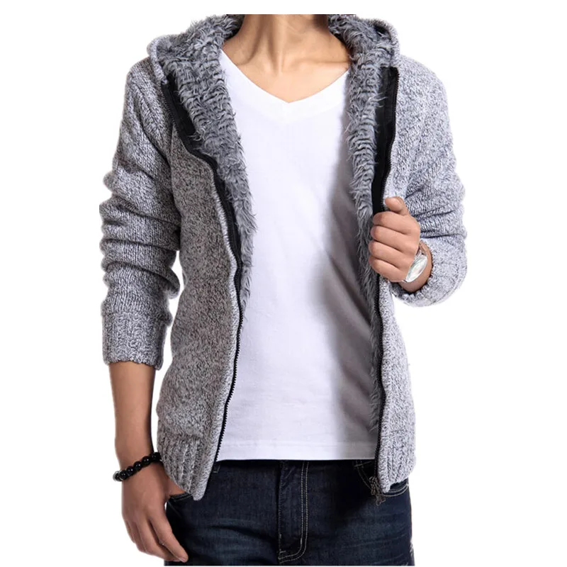 2015 Hot Sale Fashion mens sweaters velvet warm hooded cardigan thicken  sweater men imported clothing