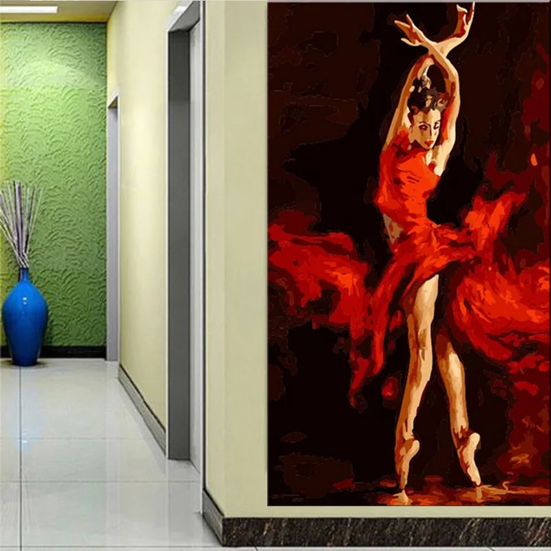 Hand Painted Palette Modern Knife Oil Painting On Canvas Flamenco