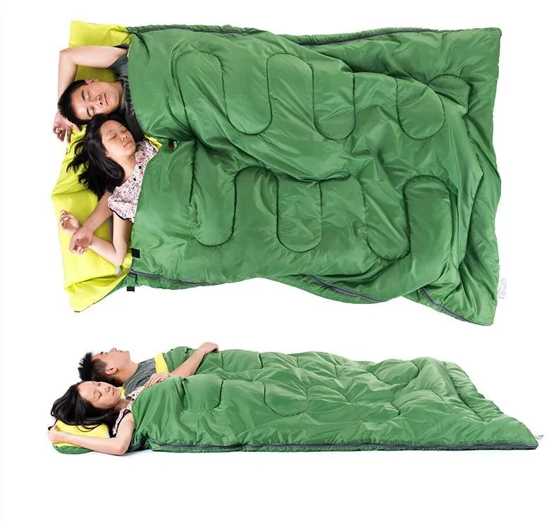 Naturehike открытый 2 человек хлопок двойной спальный мешок расширение утолщаются может съемный съемные Спальные Мешки Кемпинг с подушкой