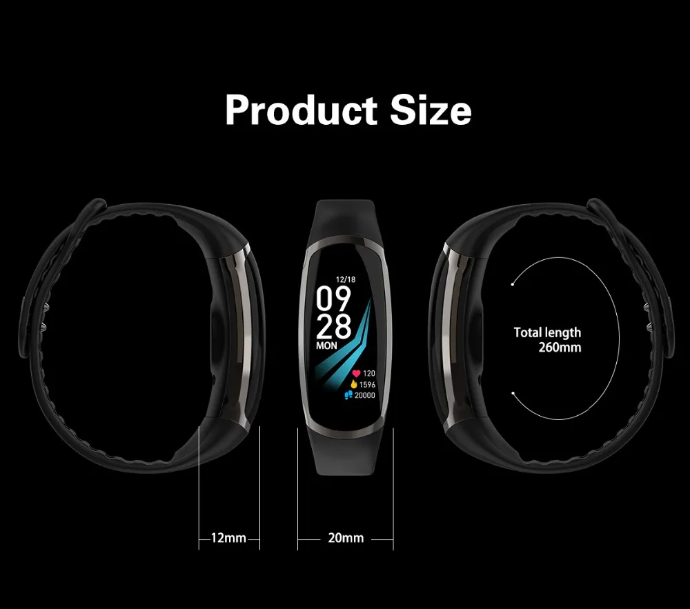 Smart Bracelet R16 Android IOS Heart Rate Band Sleep Monitor Blood Pressure Fitness Tracker Waterproof Color Screen Sport Band (21)