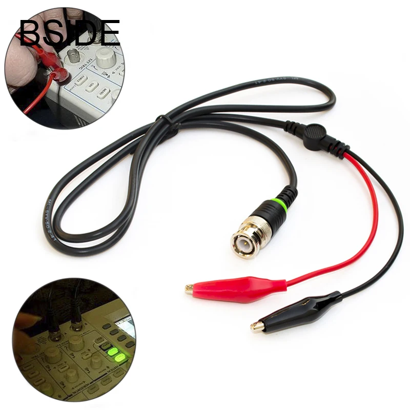 

BNC Male to Dual Alligator Clip Oscilloscope Test Probe Cable connector
