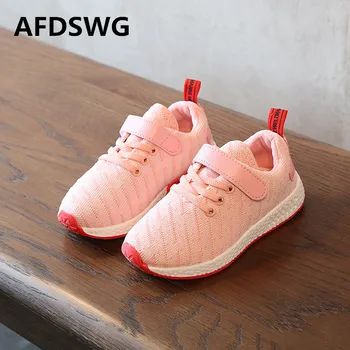 

AFDSWG spring and autumn fashion pink soft bottom casual sport shoes men black running shoes girls child shoes kids
