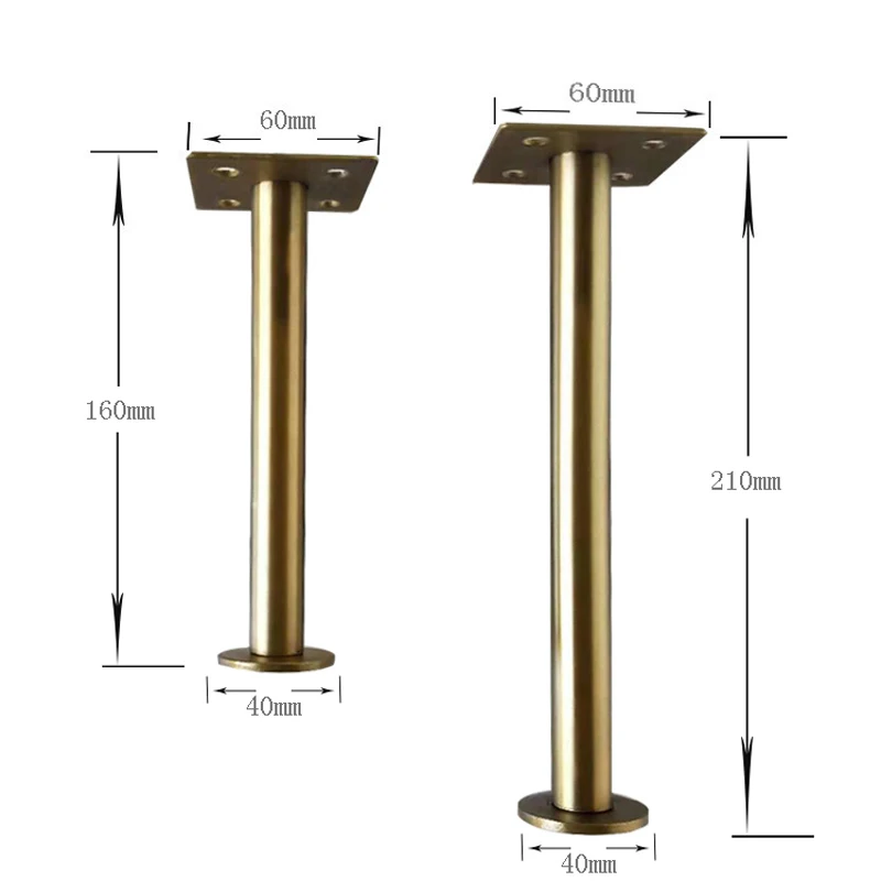 4 шт 60*160 мм 60*210 мм золото бронза мебель шкаф регулируемые металлические ножки стол ноги-проверенные лабораторные тестовые опоры
