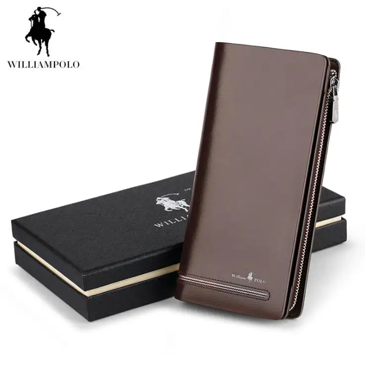 

Williampolo Wallets Business Genuine Leather Men Wallet Corss Pattern High Quality Mens Hand bags