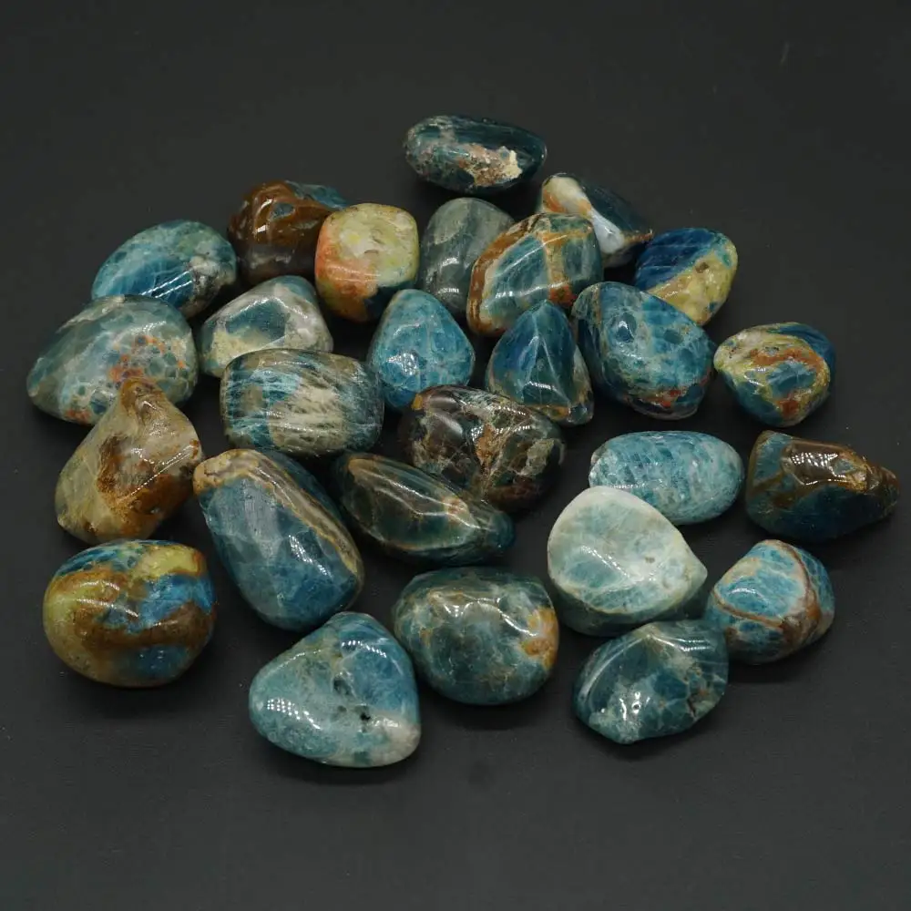 Сыпучий Голубой Апатит Камень Натуральный Полированный драгоценные камни принадлежности для Wicca, рейки, энергетический Кристалл Исцеление