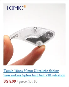 Tomic 10 шт. 50 мм Сверхлегкая Неокрашенная пластиковая рыболовная приманка, маленькие DIY пустые жесткие приманки, плавающие верхние форели, Поппер