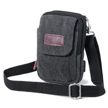 Men’s Canvas Multi Purpose Cellphone Purse iPhone 7 Plus Holster Armband Pouch Small Crossbody Bag Waist Pack with Belt Loop