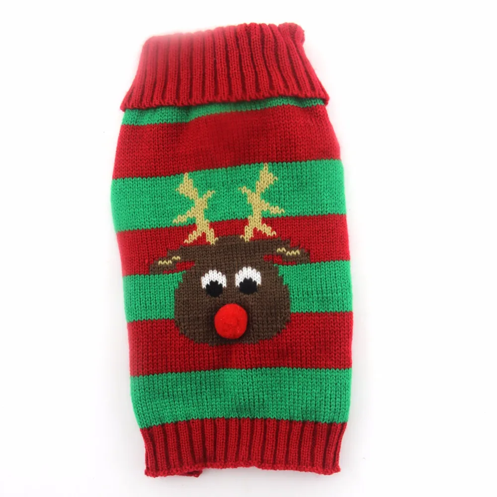Рождественский свитер для собак; зимняя одежда для щенков; теплая Рождественская Одежда для собак с оленем; Одежда для маленьких и средних собак; roupas para cachorro
