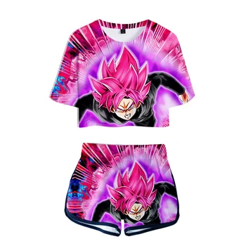 

DRAGON BALL Japanese anime Role-playing comfortable Two-piece Fashion Summer Shirt Women's Casual Cool Summer Fashion