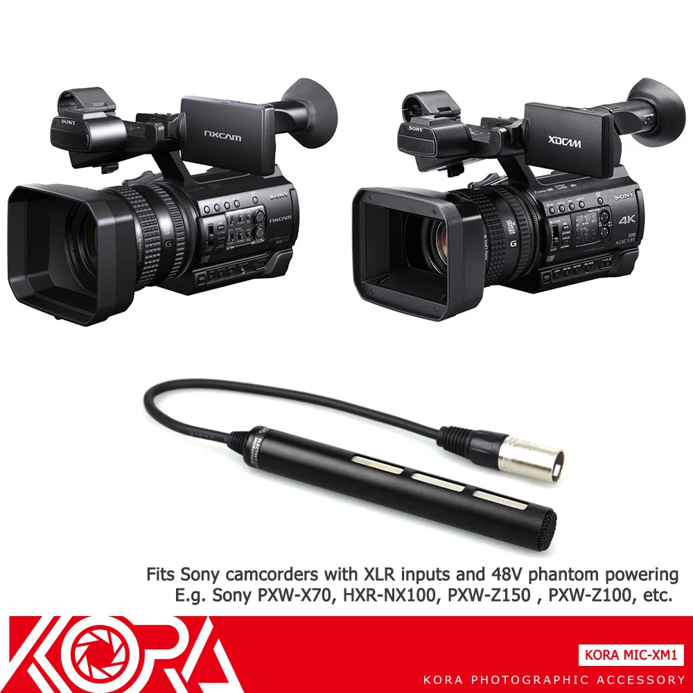 KORA/камера-регистратор с микрофоном для sony HXR-NX30 HXR-NX70 HXR-NX5 DSR-PD170 HVR-A1 HDR-AX2000 HVR-Z7 HVR-Z5 HVR-Z1 заменяет ECM-XM1