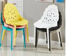Simple plastic dining chair Nordic fashion casual creative back home coffee outdoor reception to discuss chairs. furniture discuss the reception contracted square table creative coffee table