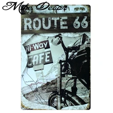 [Mike86] дорога 66 Hi Way кафе двигатель металлические знаки Настенный декор дома офиса металлические барные живопись на холсте B-152 заказ смешивания 20*30 см