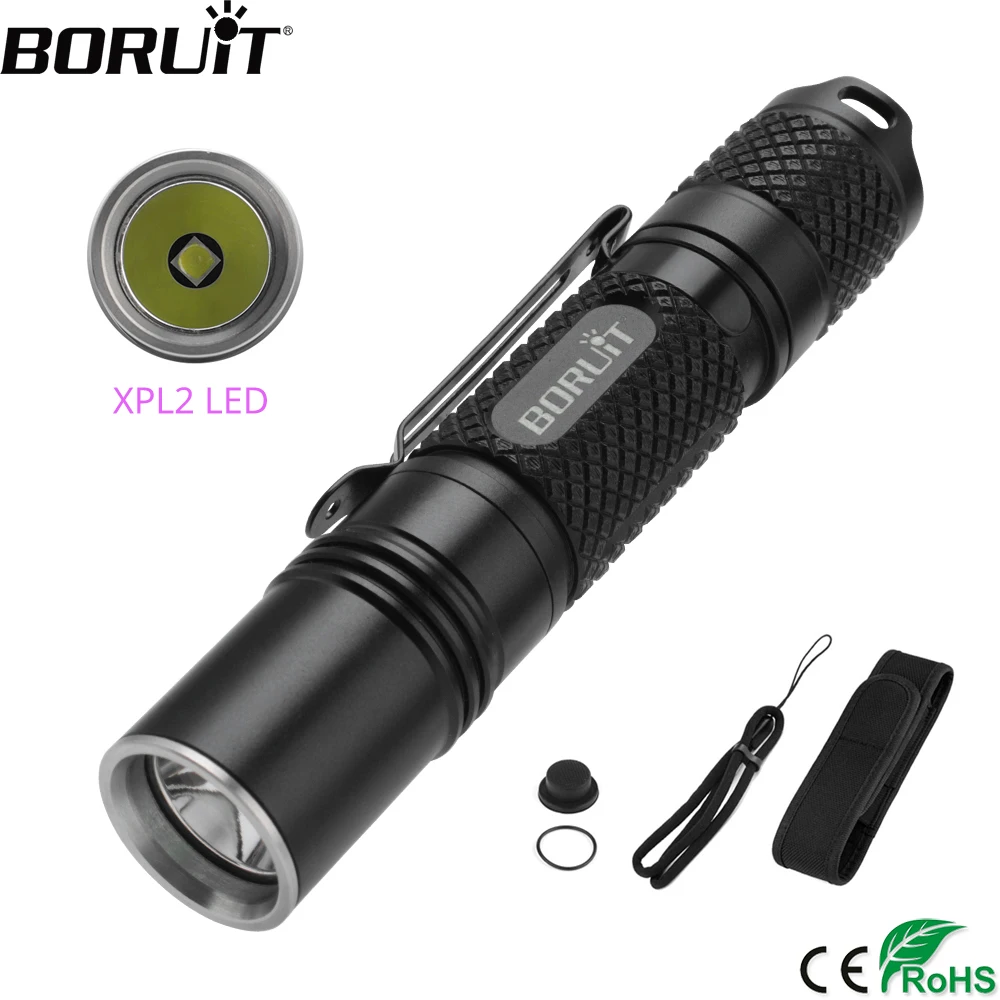 

BORUiT BC01 Powerful LED Tactical Flashlight XPL2 1300lm High Power 5-Mode Torch Waterproof Portable Lanterna AA Battery Lamp