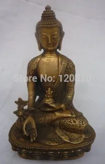 

12 Tibetan Buddhism Temple Old Bronze Copper Tathagata Sakyamuni Buddha Statue z