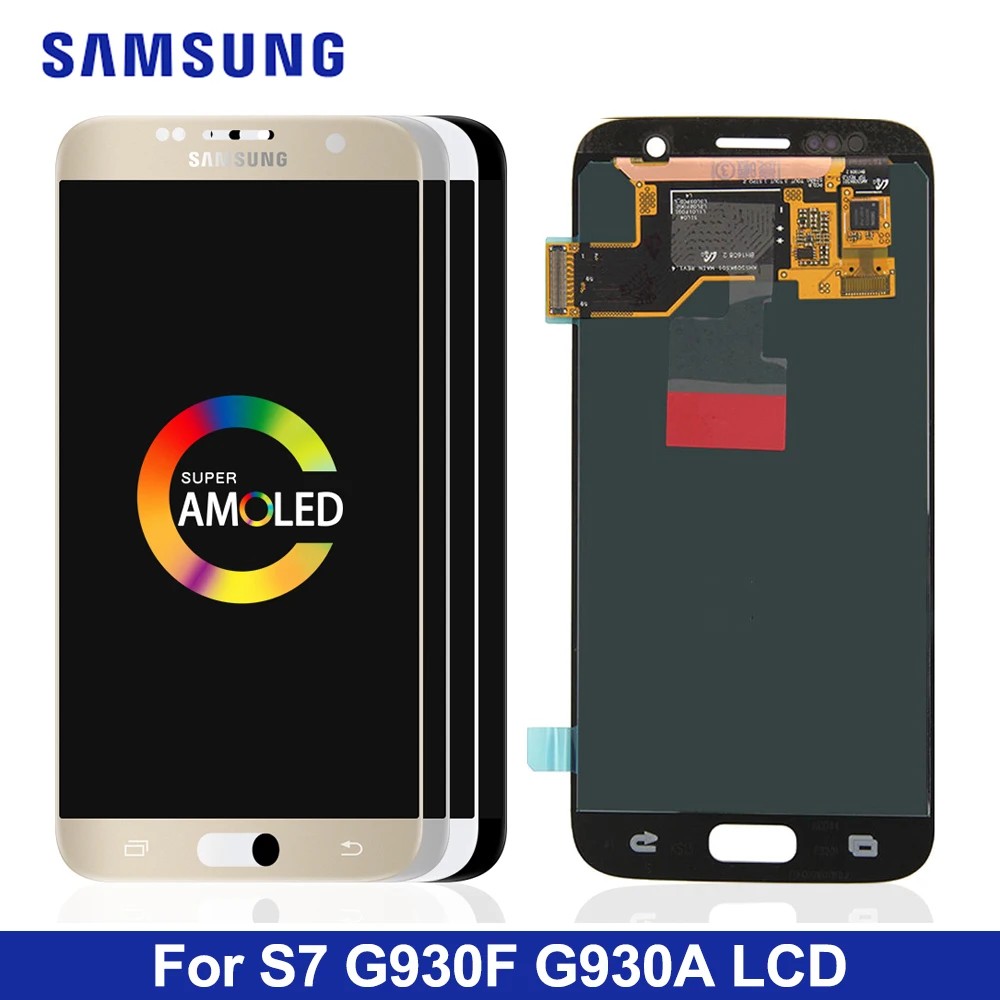 

ORIGINAL 5.1'' For Samsung Galaxy S7 G930F G930A G930V LCD Display Touch Screen Digitizer With Frame For Samsung S7 Display