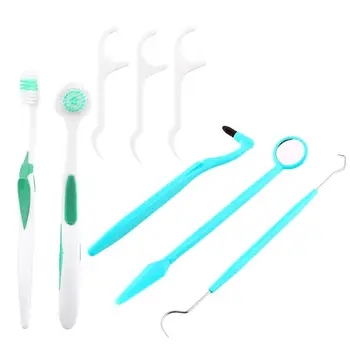 

8pcs /Set Toothbrush Dental Oral Care Set Kit Mirror Plaque Remove Tooth Stain Eraser Set Kit