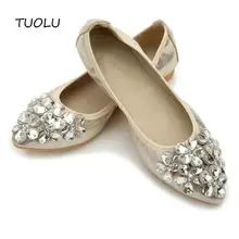 Женская обувь на плоской подошве Балетки без шнуровки, большие размеры 34-43, Женская Удобная обувь с острым носком, украшенная стразами, черного, золотого, серебряного цвета