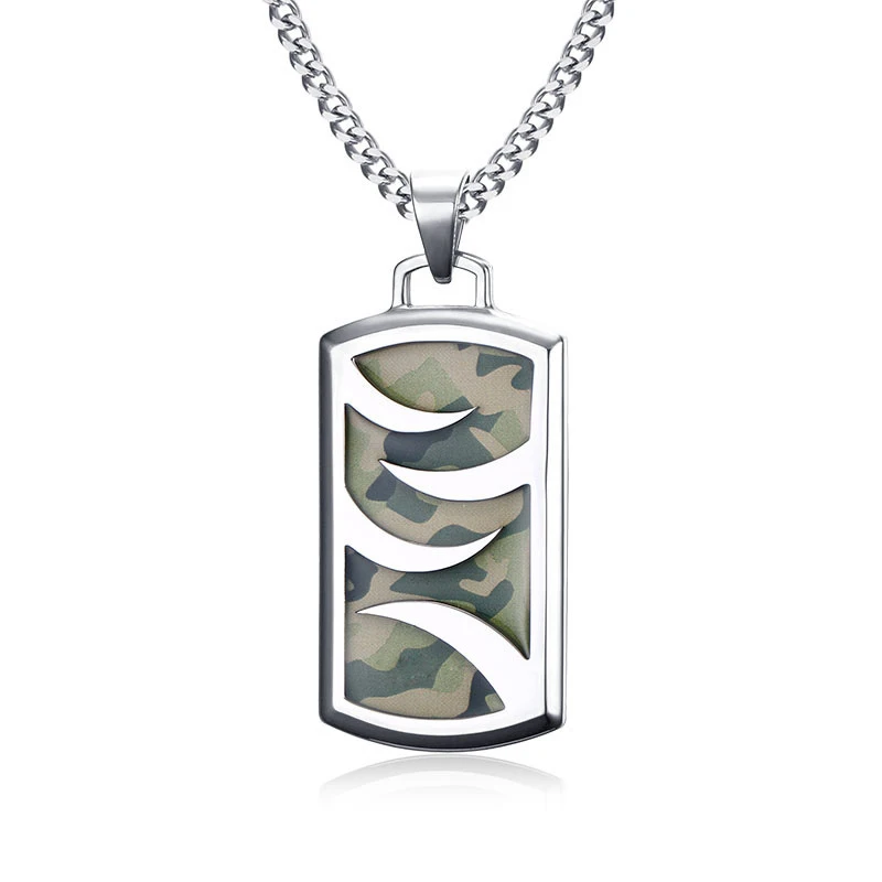 New Arrival Military Dog Tags Pendant Army Style Chain Link Necklace Mens Jewelry Gift for Male