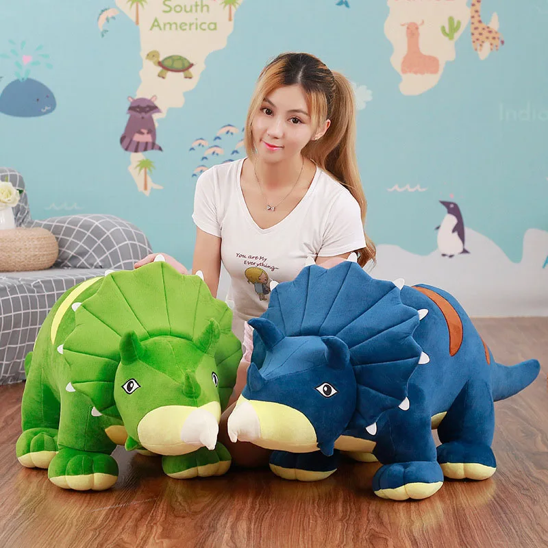 1pc Cute Cartoon Dinosaur Plush Toys Lovely Animals Triceratops Stuffed Toy Dolls for Children Boys Birthday Christmas Gift (9)