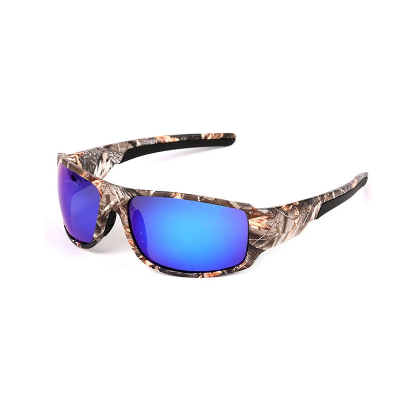 Камуфляж поляризованные очки для рыбалки Для мужчин Для женщин Велоспорт Пеший Туризм Солнечные очки для вождения, для улицы, спортивные, аксессуары для глаз, солнцезащитные камуфляжной расцветки, для верховой езды, с защитой от ветра - Цвет: Camouflage blue