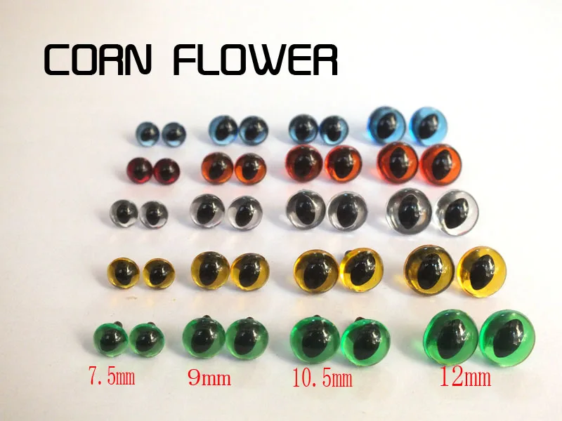 50pcs 7.5mm-12mm Cat Eyes/ Safety Eyes / Come With Washers -- You can choose your favorite color and size