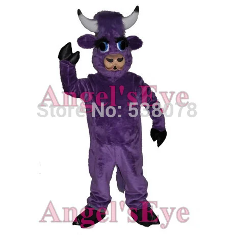 

Purple OX Bull Cow Mascot Costume Wholesale Custom Cartoon Farm Bull Theme Mascottes Carnival Fancy Dress