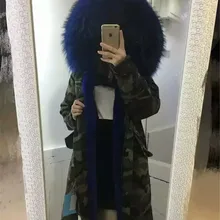 Италия Mr furs army parka длинная стильная зимняя теплая Модная куртка с большим воротником из меха енота