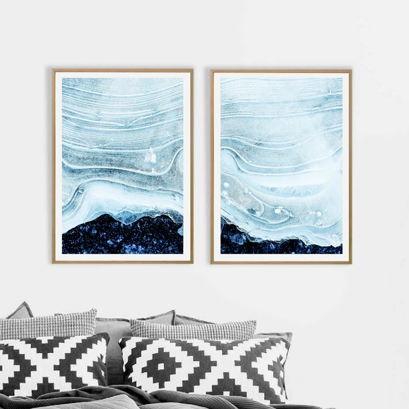 Blue Pastel Print Living Room Decor