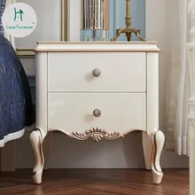 Луи Мода Европейский прикроватный твердой древесины небольшой шкаф для хранения белый ящик современный простой шкафчик