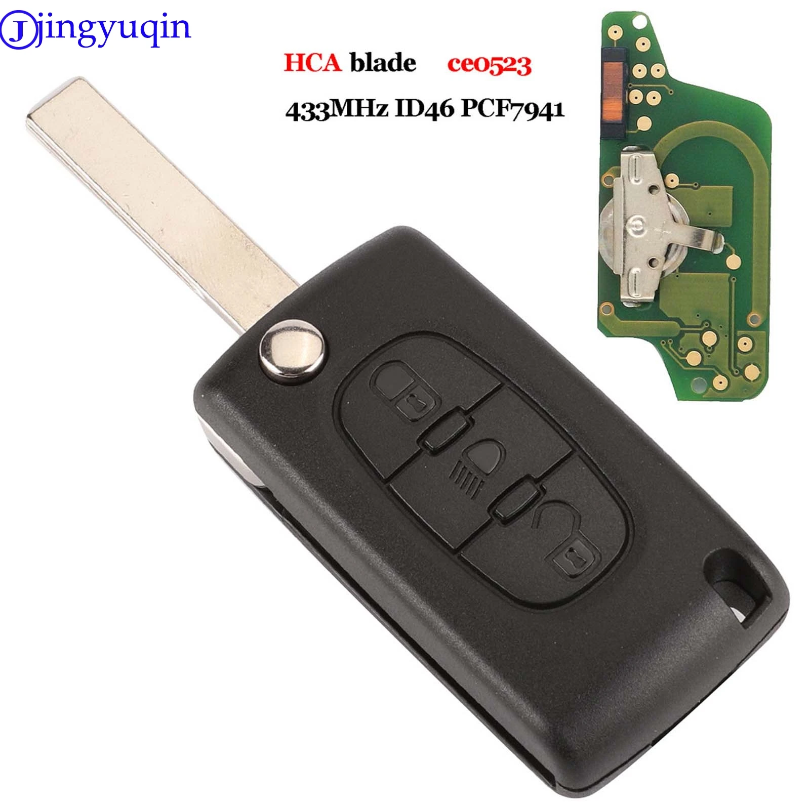 Jingyuqin Ce0523 Ce0536 ASK/FSK 433Mhz ID46 для Peugeot 407 307 308 607 Citroen C2 C3 C4 C5 C6 C8 Автомобильный ключ VA2/HU83