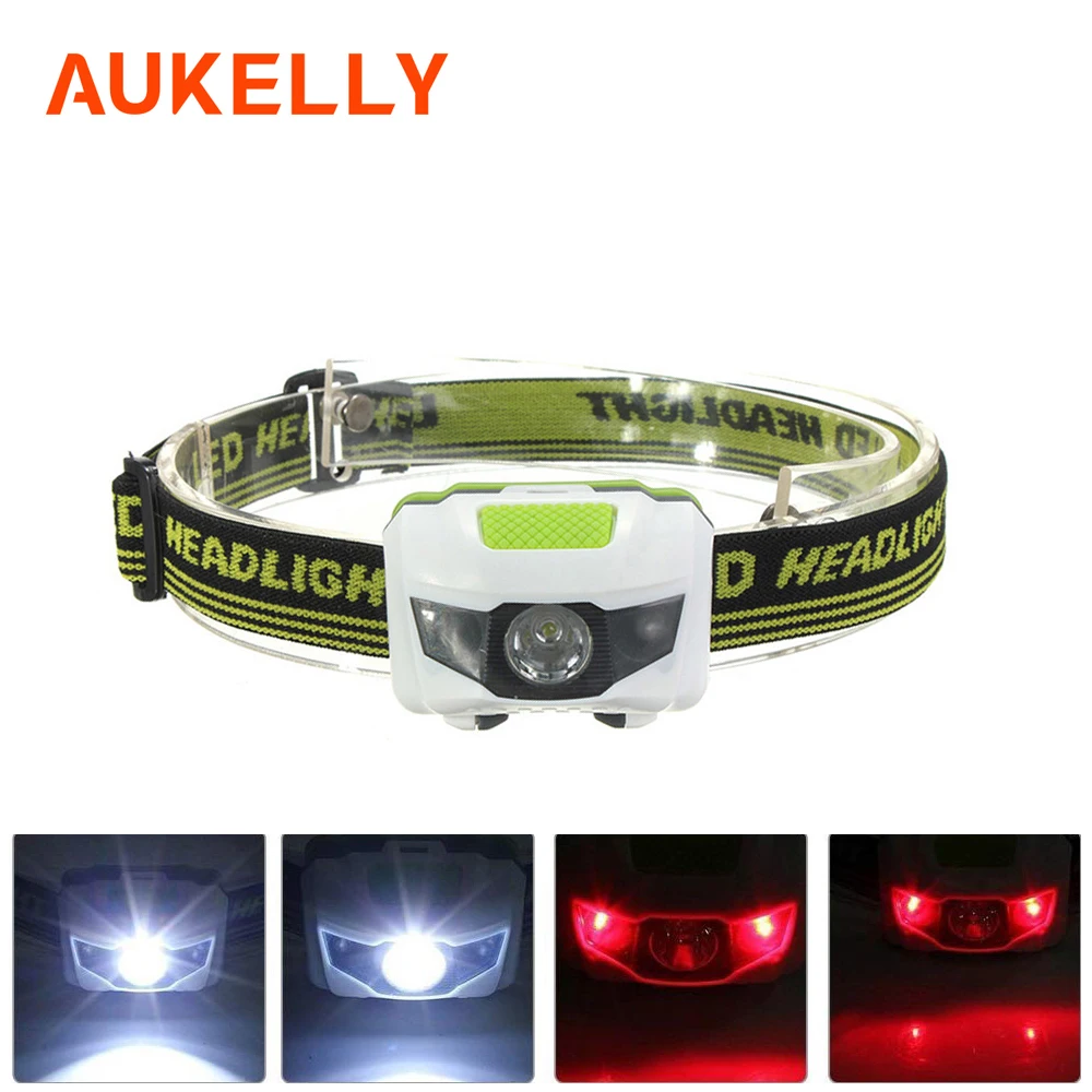 

Portable Mini 4 Modes Lightweight Headlight LED Camping Headlamp Head Flashlight Running Head light Camping Headlamp AAA Battery