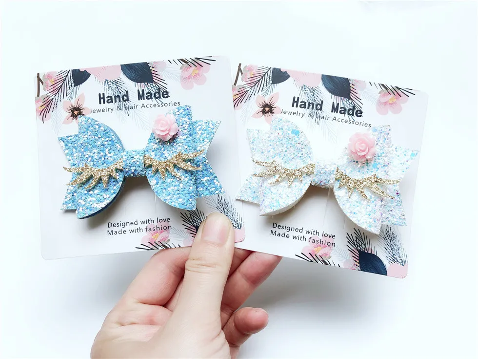 

Бутик ins 10 шт Мода Сказочный Блеск ресницы бантом заколки сплошной цветочный бабочкой Заколки для волос Принцесса аксессуары для волос