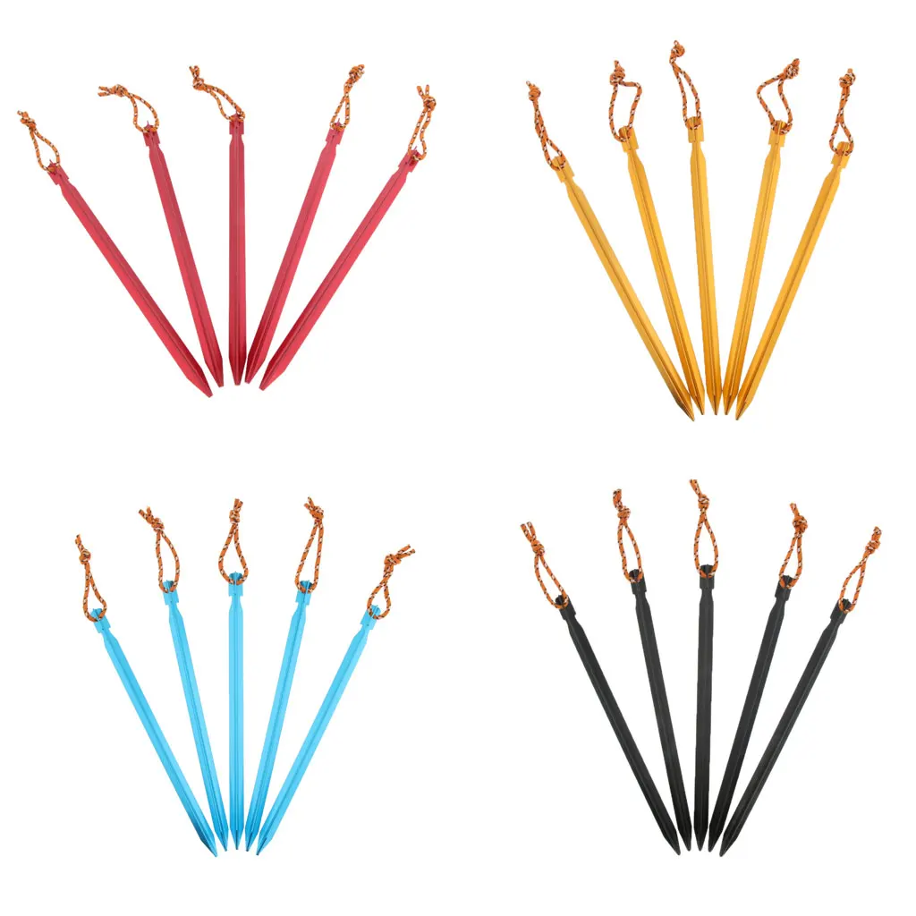 5Pcs Ultralight Triangle Tent Stakes Ground Nails Camping Hiking Tent Pegs