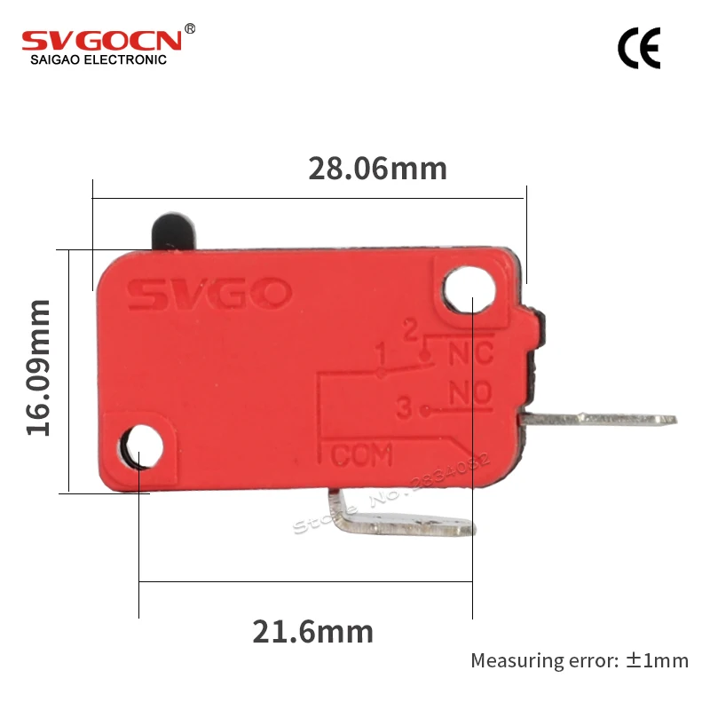 3-16A 250VAC микропереключатель 1NO 1NC 2 pin микро концевой кл Переключатель кнопочный концевого выключателя чувствительный SV-16-1C25 - Цвет: 1NO