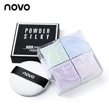 NOVO 4 в 1, блестящая пудра для лица, шелковистая, свободная пудра, матовое мерцание, контроль масла, долговечная, осветляет поры