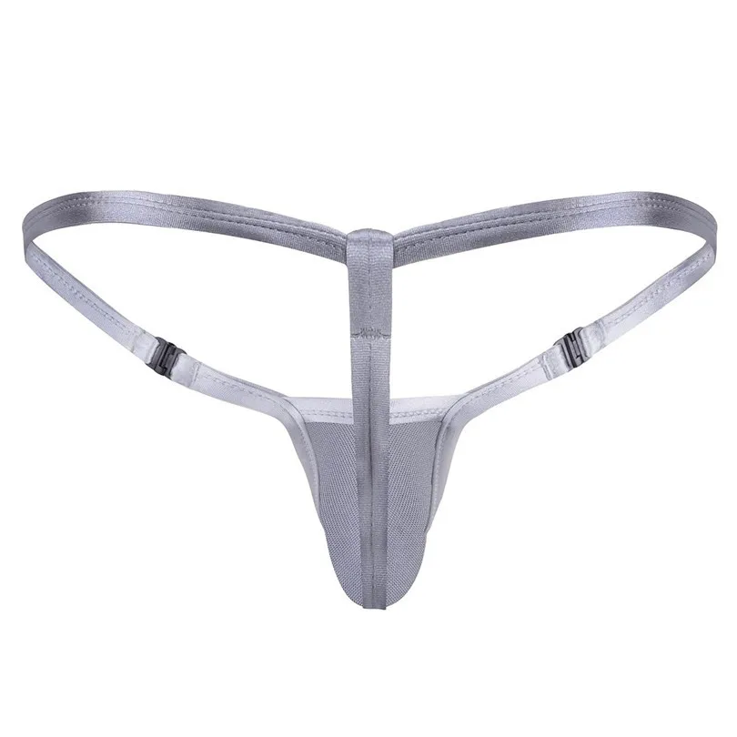 iEFiEL Newest Mens Free Buckle Low Rise Stretchy Bikini G-string Underwear with Bulge Pouch Gay Bedtime Bikini Open Butt Panties