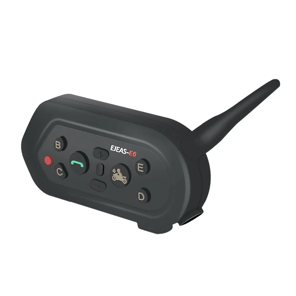 EJEAS E6 1200 м домофон мотоциклетный шлем Bluetooth гарнитура VOX MP3 gps USB 550 мАч батарея для 6 гонщиков аксессуары