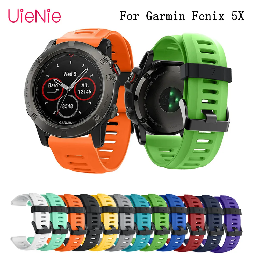 

26mm silicone soft band bracelet wrist strap for Garmin Fenix 5X GPS Smart Watch band Strap Replacement wristband accessories