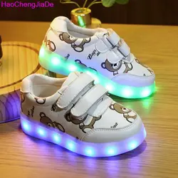 Светящиеся световой Спортивная обувь для Обувь для девочек зарядка через USB корзины светодиодов для маленьких детей Обувь с Light Up Kids