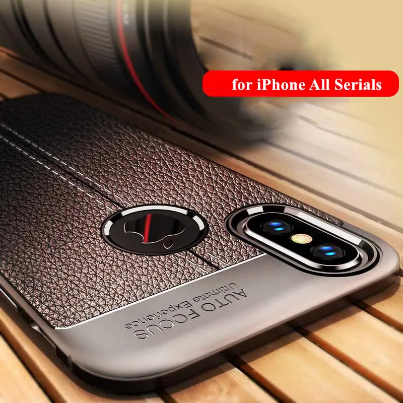 

2019 New Fashion Leather Pattern ShockProof Soft Silicone Case Cover For iPhone XS Max Xs X 8 7 Plus 6 6s Plus 5 SE 5s