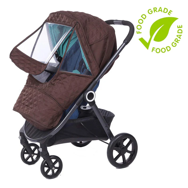 

Universal Baby Stroller Rain Cover Windshield Waterproof Snowproof Windproof Antifog Rain Coat for High Landscape Baby Carriage