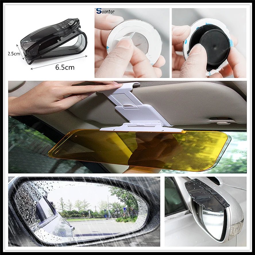 

Car Sunlight Mirror Sunglass rain eyebrow Clip Film for Ford Focus MK2 MK3 MK4 kuga Escape Fiesta Ecosport Mondeo Fusion