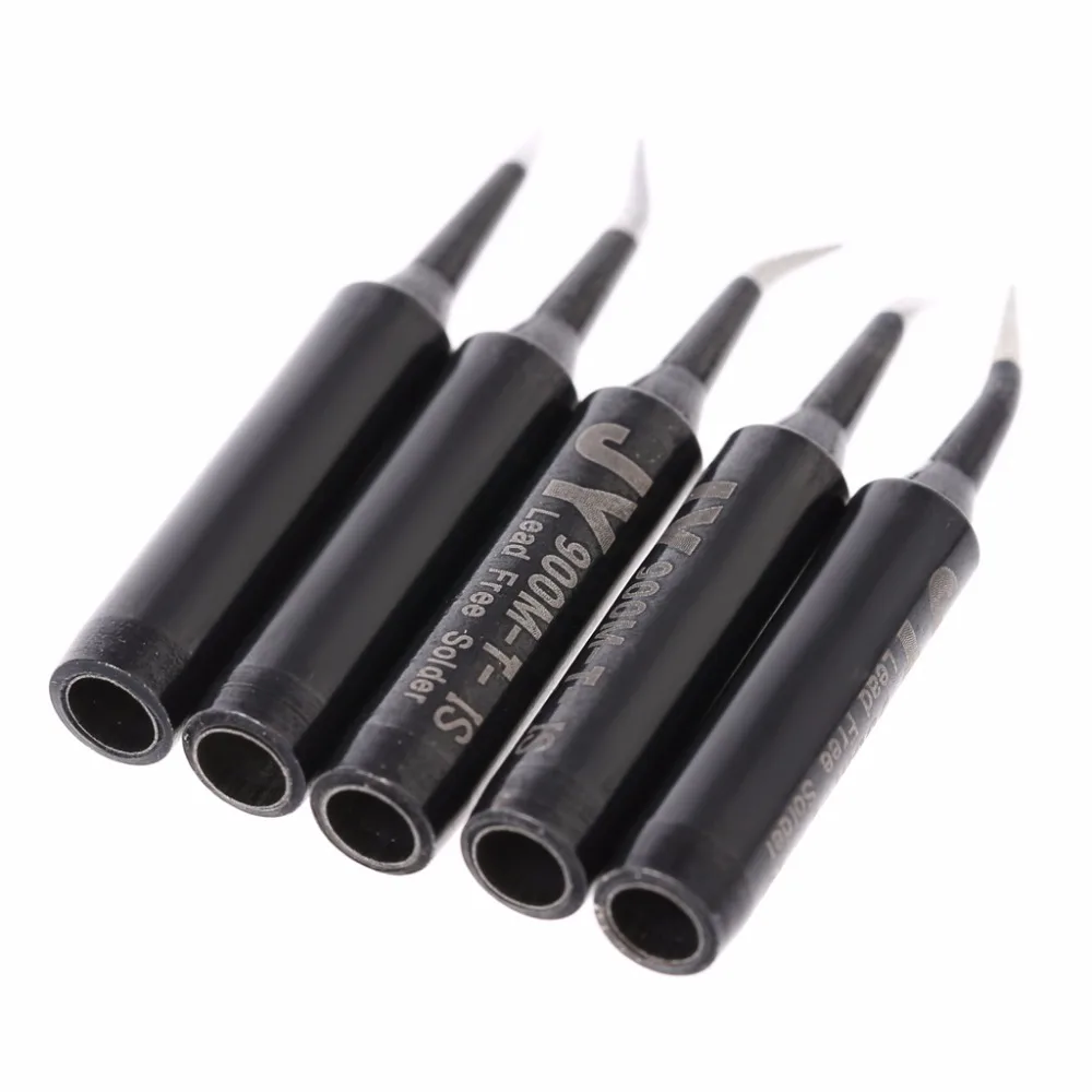 5Pcs Soldering Iron Tips Set Copper Replacement Bevel Style Soldering Iron Lead-free Solder Tips For 936 937 Soldering Tool